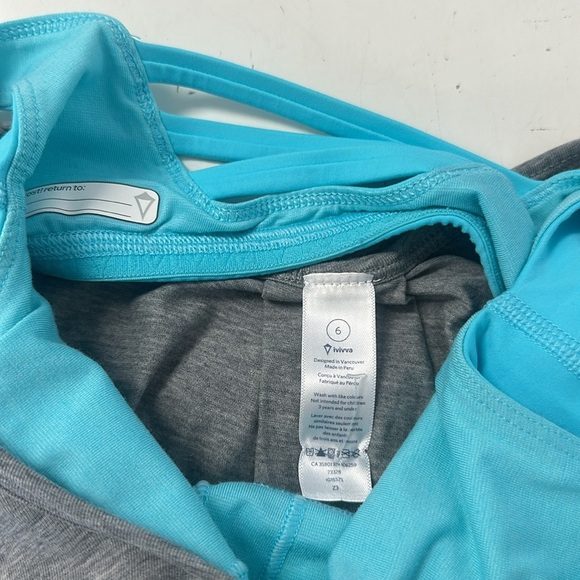 IVivva Double Dutch strappy Tank Top 6 Gray Teal Flow to The Top - Picture 5 of 5